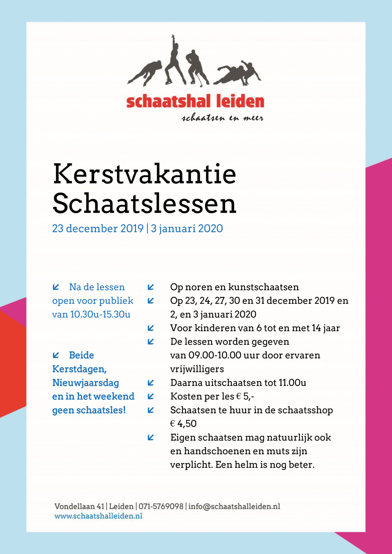 Poster_Kerstvakantie 2019-2020 SchaatshalLeiden