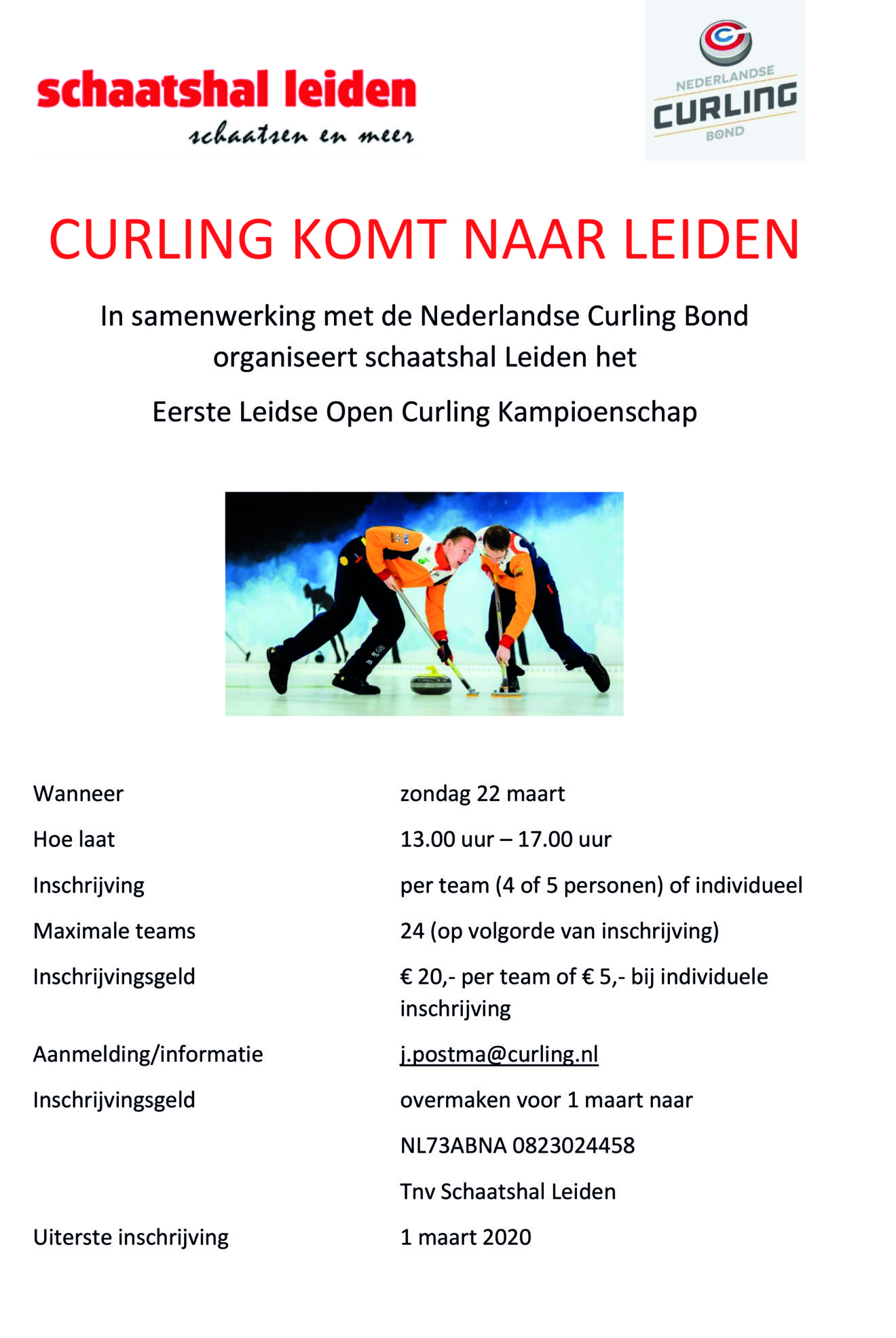 Poster Eerste Leids Open Curling Kampioenschap