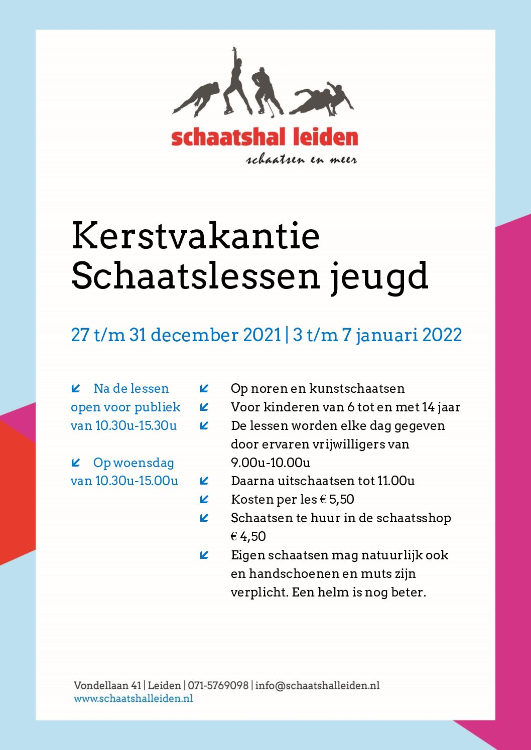 Poster_Kerstvakantie 2021-2022 SchaatshalLeiden Arvo